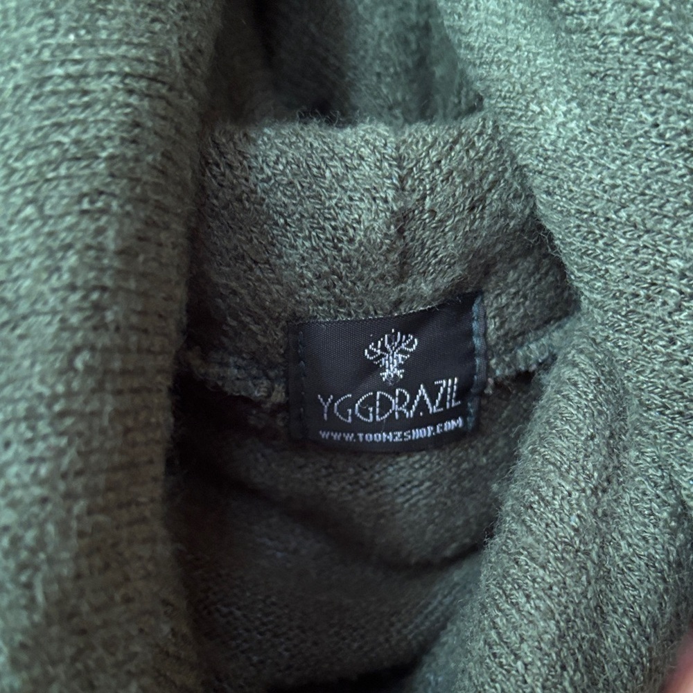 Elegant Forest Green Cowl Neck Sweater - Picture 4 of 5